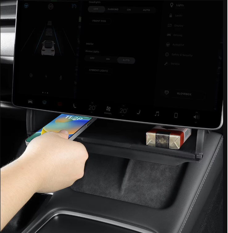 Opbevaringsboks under Skærmen – Tesla Model Y